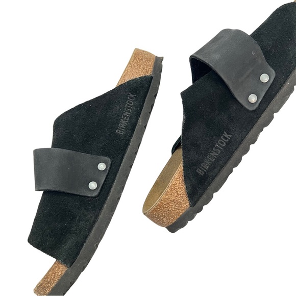 Birkenstock Kyoto Mule Leather Suede Adjustable Flat Sandals Shoes 37 L 6 M 4 - Picture 6 of 12